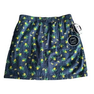 Jupe-short Karen Scott Pour Femme, Taille 14, Bleu Blanc Floral, Avec Poches